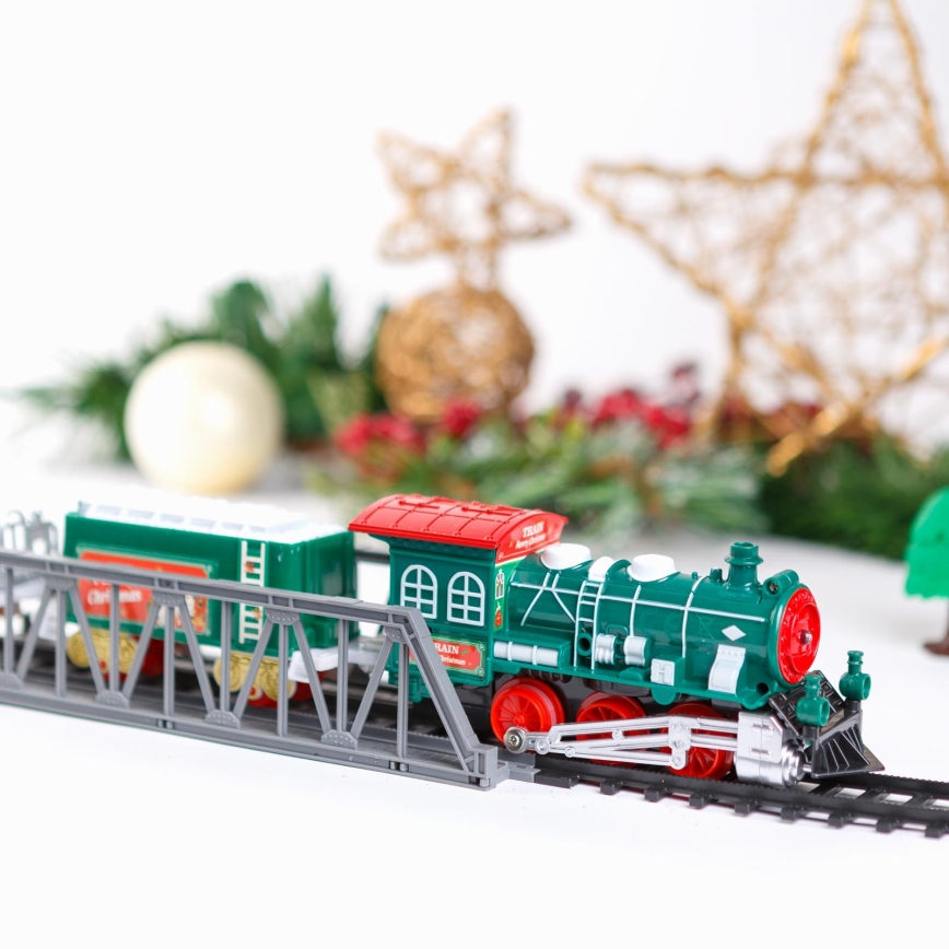 Train de Noël lumineux à LED, 2xAA, blanc chaud