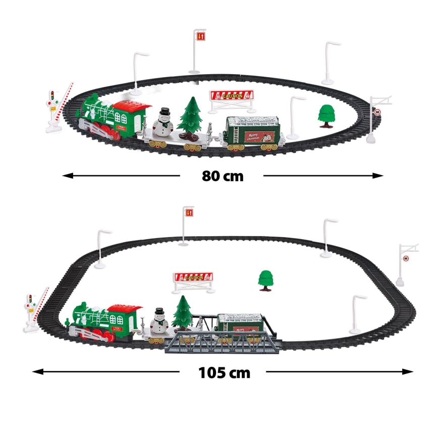 Train de Noël lumineux à LED, 2xAA, blanc chaud