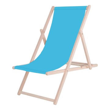 Transat de jardin bleu/hêtre