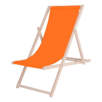 Transat de jardin orange/hêtre