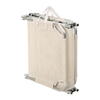 Transat pliant et inclinable SUNO 56x190 cm, coloris crème