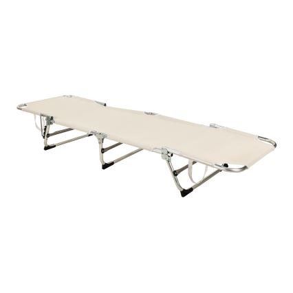 Transat pliant et inclinable SUNO 56x190 cm, coloris crème
