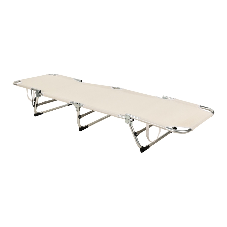 Transat pliant et inclinable SUNO 56x190 cm, coloris crème