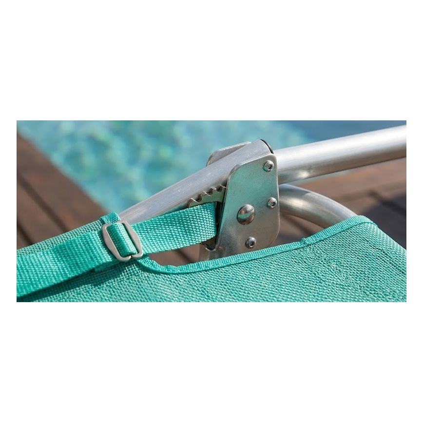 Transat pliant et inclinable SUNO 56x190 cm turquoise