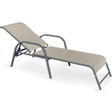 Transat réglable MOSLER gris/beige