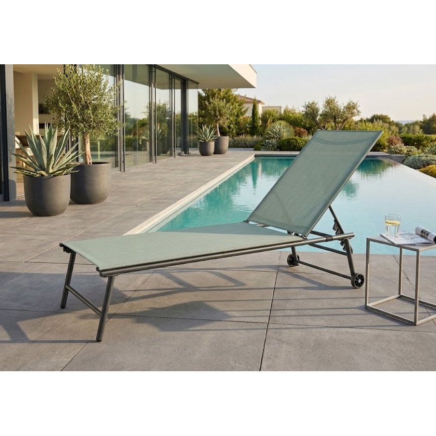 Transat réglable TERA 57x185 cm vert