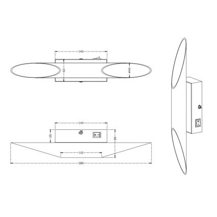 Trio - Applique murale BOLERO 2xLED/3,1W/230V CRI 90 chrome mat