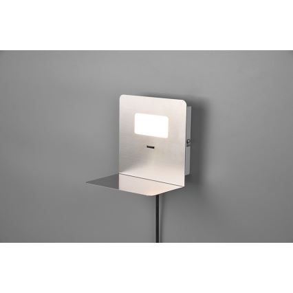 Trio - Applique murale LED avec une étagère ALOFT LED/3W/230V + port USB