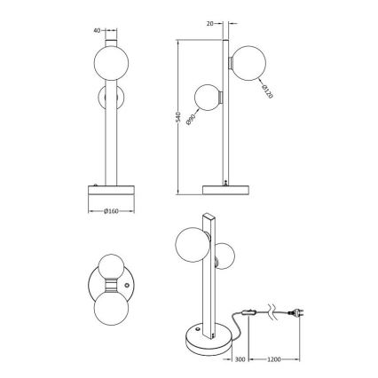 Trio - Lampe de table LED RVB à intensité variable DICAPO 2xLED/3W/230V 3000-5000K Wi-Fi + télécommande