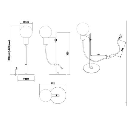 Trio - Lampe de table NACHO 1xE14/28W/230V