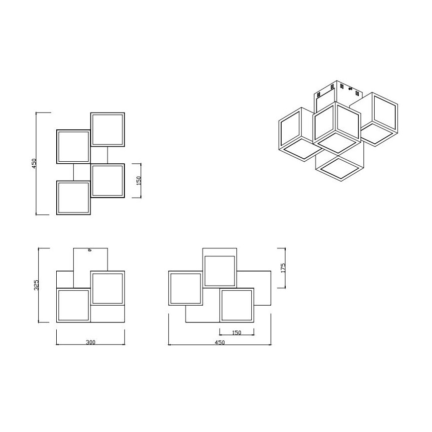 Trio - Lustre monté en surface LED RVBW à intensité variable OSCAR 5xLED/7W/230V 3000-6000K Wi-Fi + télécommande