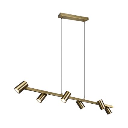 Trio - Lustre suspendu sur câble MARLEY 6xGU10/35W/230V, laiton