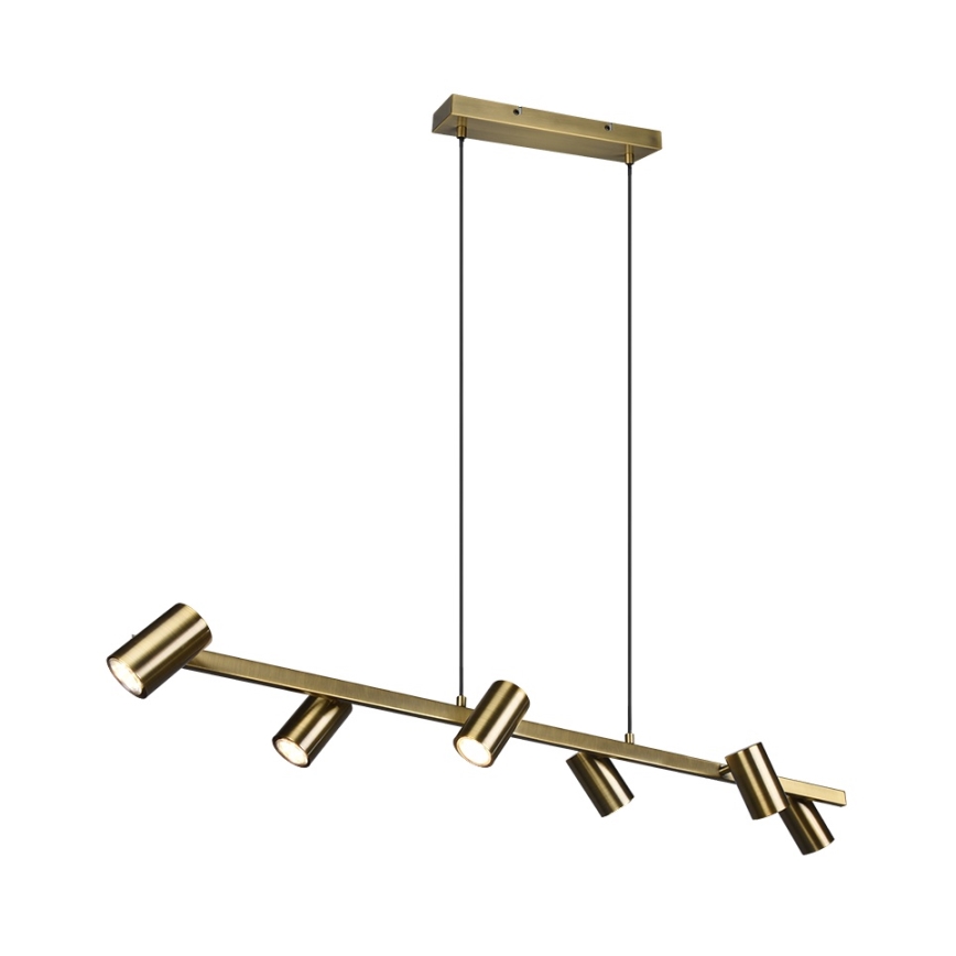 Trio - Lustre suspendu sur câble MARLEY 6xGU10/35W/230V, laiton