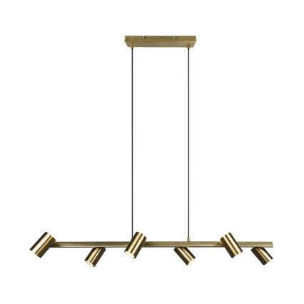 Trio - Lustre suspendu sur câble MARLEY 6xGU10/35W/230V, laiton