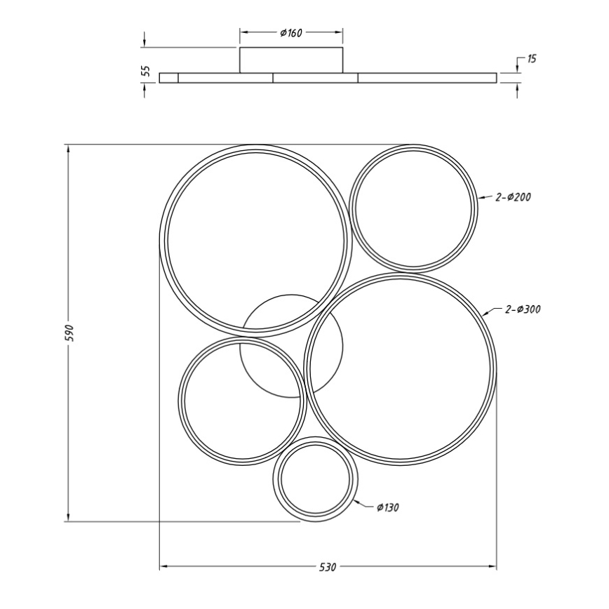 Trio - Plafonnier à intensité variable RONDO LED/49W/230V