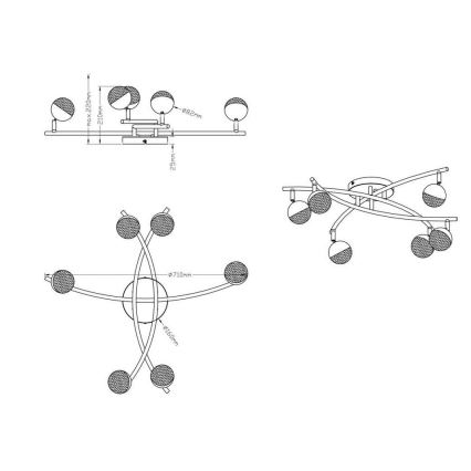 TRIO - Plafonnier LED CHRIS 6xLED/3W/230V