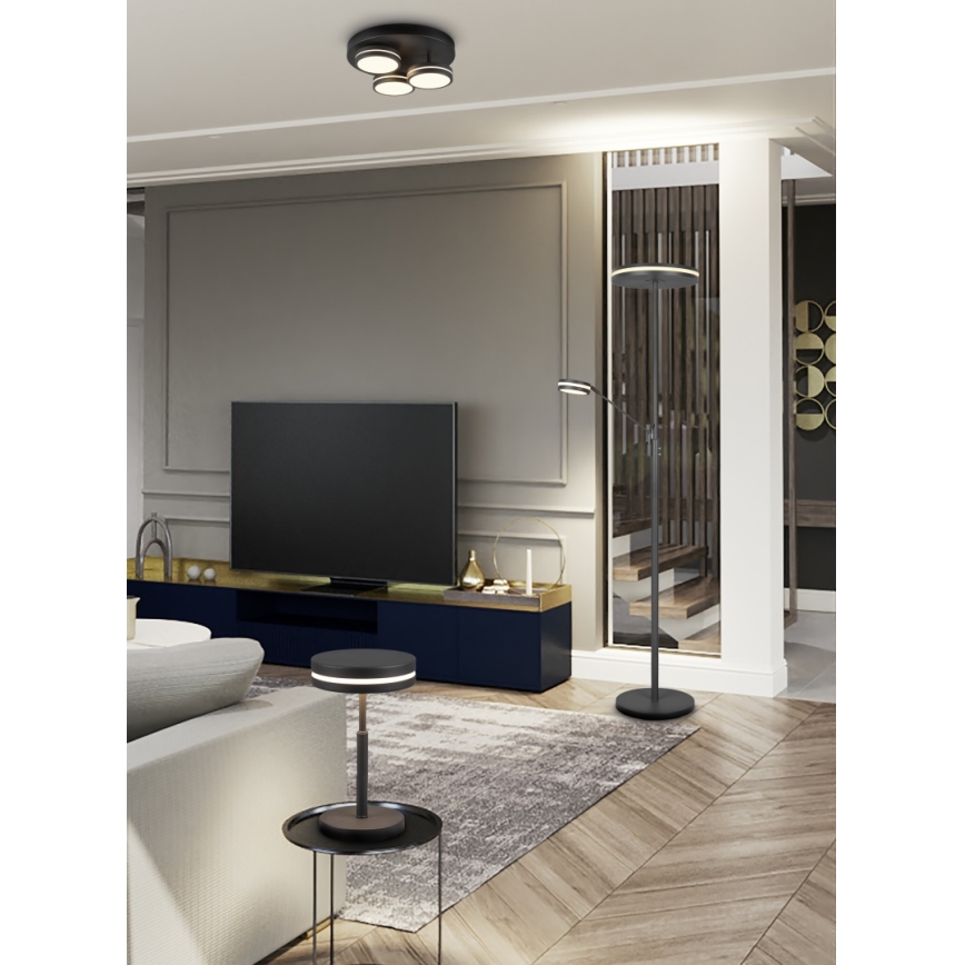 Trio - Plafonnier LED dimmable FRANKLIN 3xLED/8,5 W/230 V 3000 K Ø 35 cm noir