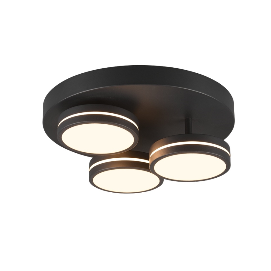 Trio - Plafonnier LED dimmable FRANKLIN 3xLED/8,5 W/230 V 3000 K Ø 35 cm noir