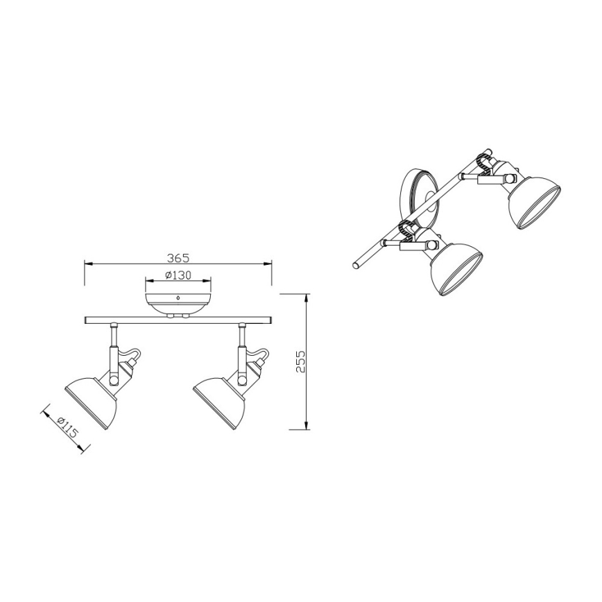 Trio - Spot GINA 2xE14/40W/230V cuivre
