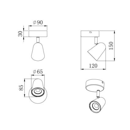 Trio - Spot mural LED TOULOUSE LED/3,5W/230V noir