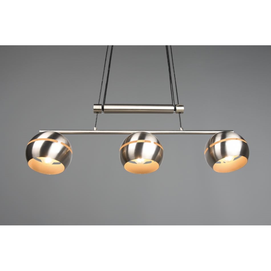 Trio - Suspension filaire FLETCHER 3xE14/40W/230V chrome mat