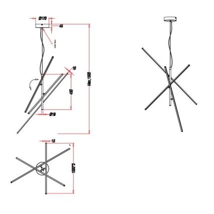 Trio - Suspension filaire LED à intensité variable TIRIAC 3xLED/8,5W/230V blanche