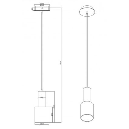 Trio - Suspension filaire WAILER 1xGU10/5W/230V beige