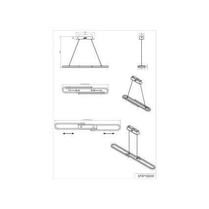 TRIO - Suspension LED à intensité modulable avec fil ROMULUS LED/26W/230V
