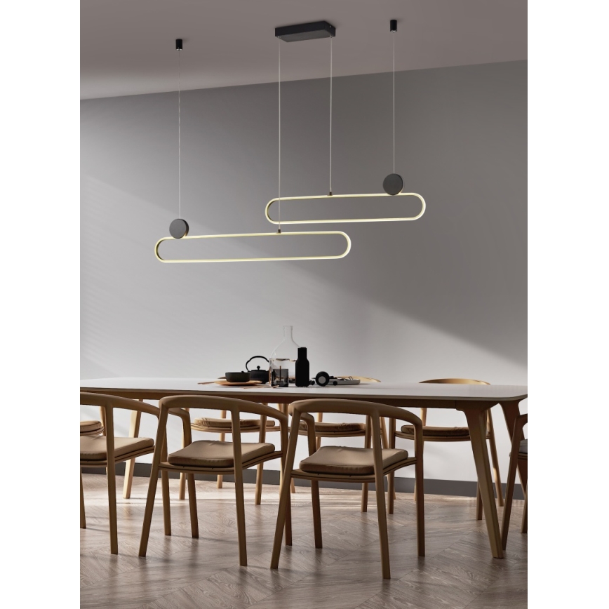 Trio - Lustre LED dimmable sur câble GRANT LED/54W/230V 2300/3000/4000K noir/doré