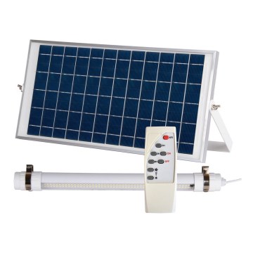 Tube extérieur LED à intensité variable avec détecteur crépusculaire et panneau solaire JIMMY 40W/5000 mAh 3,7V 6000K IP65 + Télécommande