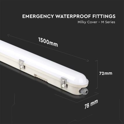Tube fluorescent industriel avec module d'urgence EMERGENCY LED/48W/230V 6500K 150cm IP65