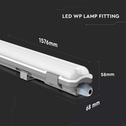 Tube fluorescent industriel LED/22W/230V 6400K 150cm IP65