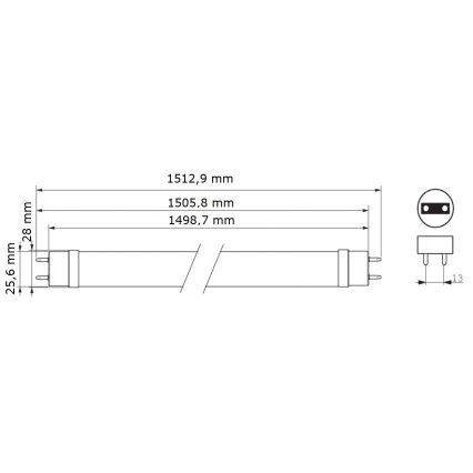 Tube fluorescent LED Philips MASTER T8 G13/24W/80V 6500K 150 cm