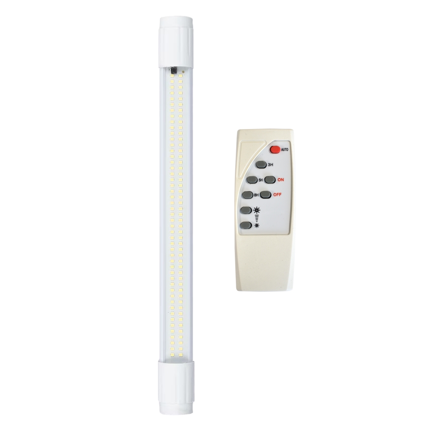 Tube extérieur LED à intensité variable avec détecteur crépusculaire et panneau solaire JIMMY 40W/5000 mAh 3,7V 6000K IP65 + Télécommande