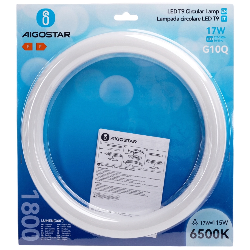 Tube LED fluorescent G10q/17W/230V 6500K - Aigostar