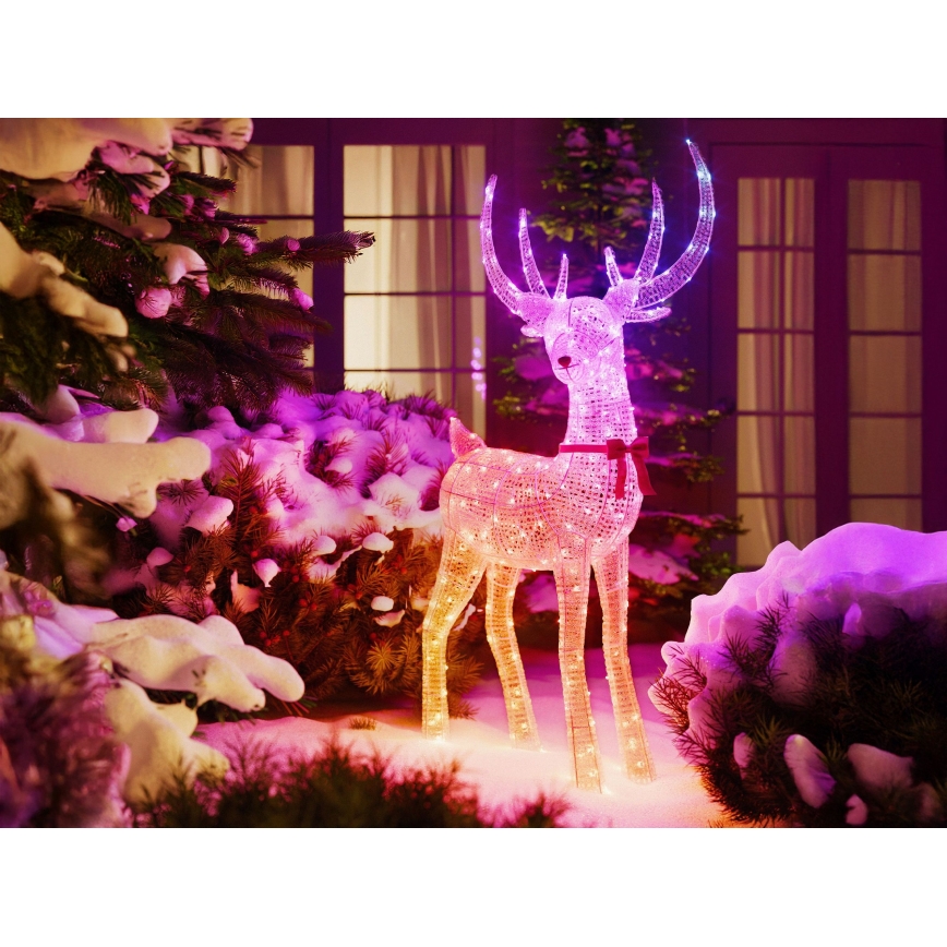 Twinkly - LED RGBW dimmable renne de Noël d'extérieur REINGEERS 250xLED IP44 Wi-Fi
