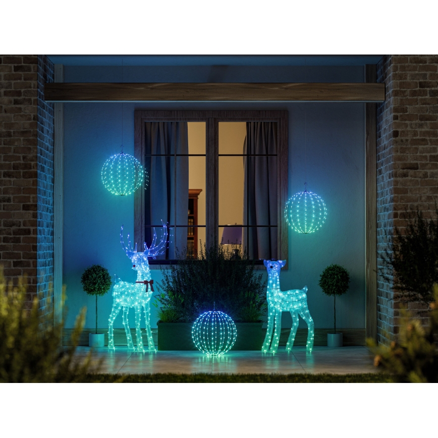 Twinkly - LED RGBW dimmable renne de Noël d'extérieur REINGEERS 250xLED IP44 Wi-Fi