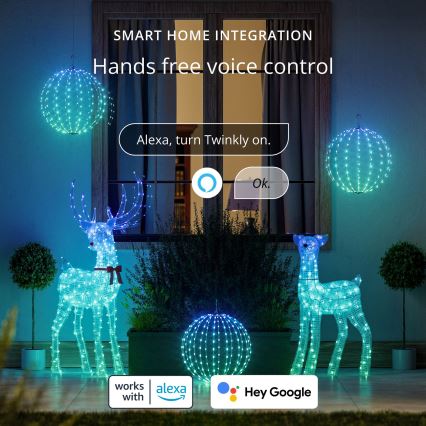 Twinkly - LED RGBW dimmable renne de Noël d'extérieur REINGEERS 250xLED IP44 Wi-Fi