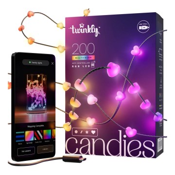 Twinkly - guirlande de Noël LED RGB dimmable CANDIES 200xLED 14 m USB Wi-Fi