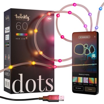 Twinkly - LED RGB Chaîne de Noël dimmable DOTS 60xLED 7 m USB Wi-Fi