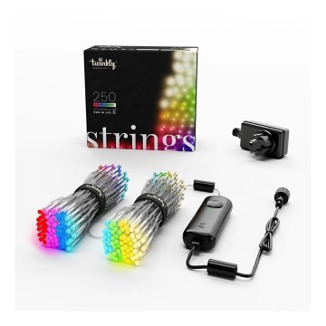 Twinkly - LED RGBW guirlande lumineuse de Noël d'extérieur dimmable STRINGS 250xLED 23,5m IP44 Wi-Fi