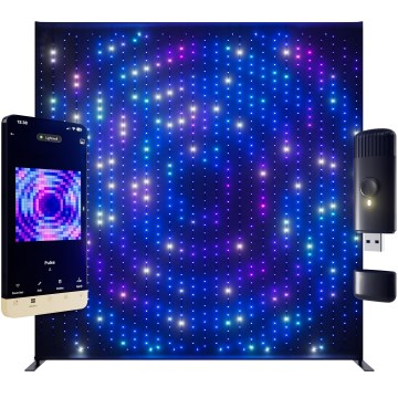 Twinkly - LIGHTWALL mur lumineux extérieur LED RGBW dimmable et musical 1120xLED 2,6x2,7 m IP44 Wi-Fi + dongle musical