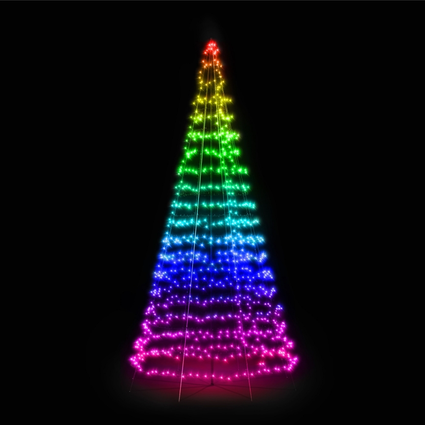 Twinkly - Sapin de Noël d'extérieur LIGHT TREE LED RGBW dimmable, 1000 LED, 6 m, IP44, Wi-Fi
