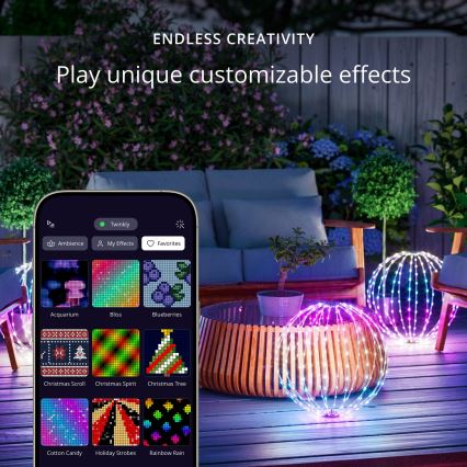 Twinkly - Décoration d'extérieur LED RGBW dimmable SPHERE, 210 LEDs, IP44, Wi-Fi