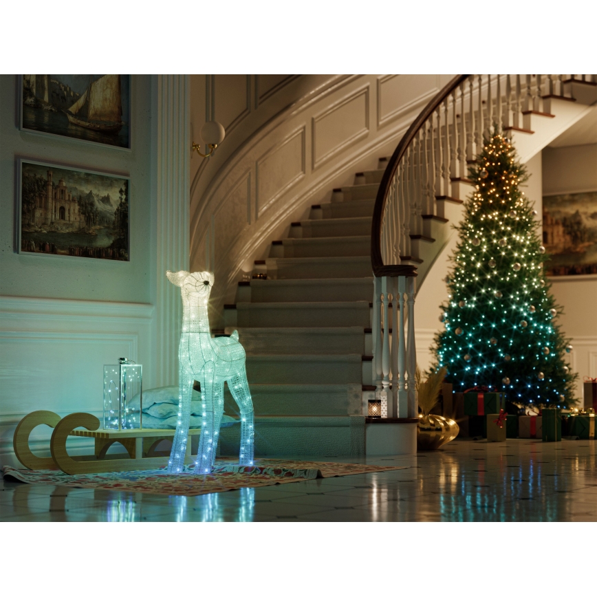 Twinkly - Renne de Noël d'extérieur LED RGBW dimmable REINGEERS 200 LED IP44 Wi-Fi