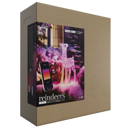Twinkly - Renne de Noël d'extérieur LED RGBW dimmable REINGEERS 200 LED IP44 Wi-Fi