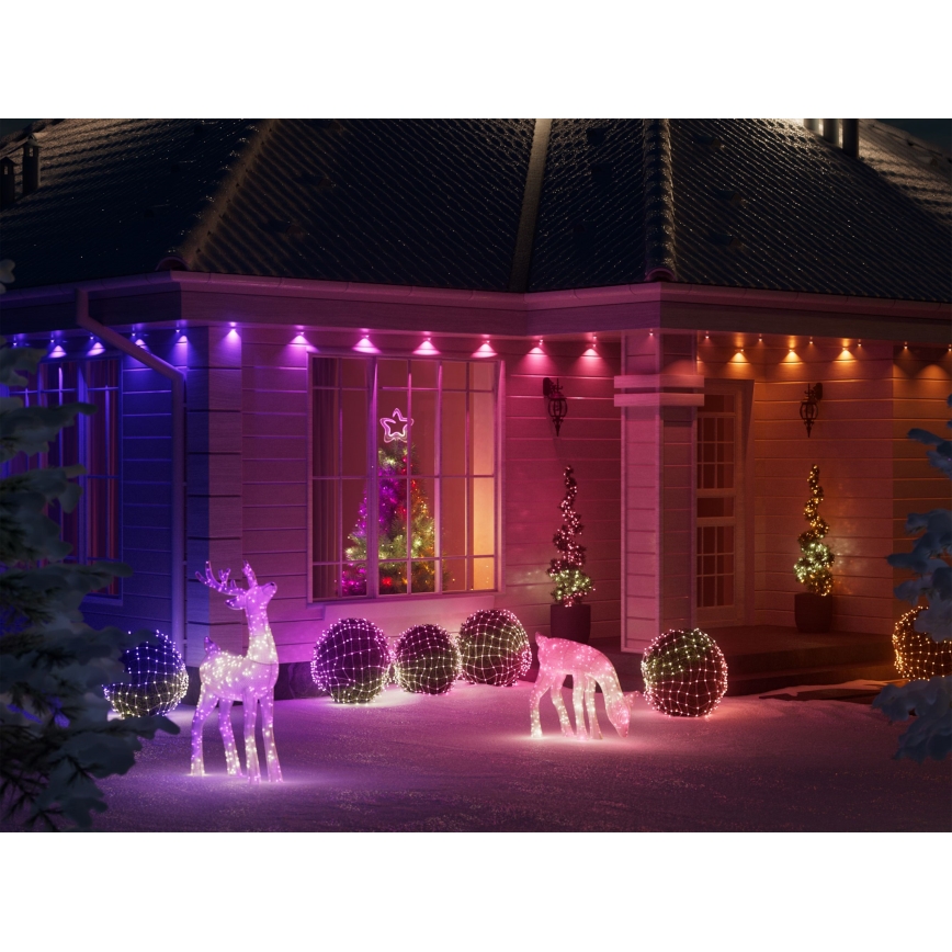 Twinkly - Renne de Noël RGBW d'extérieur à intensité variable REINGEERS 240xLED IP44 Wi-Fi