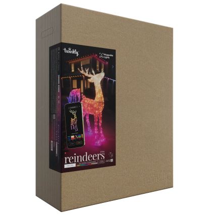 Twinkly - Renne de Noël RGBW d'extérieur à intensité variable REINGEERS 240xLED IP44 Wi-Fi