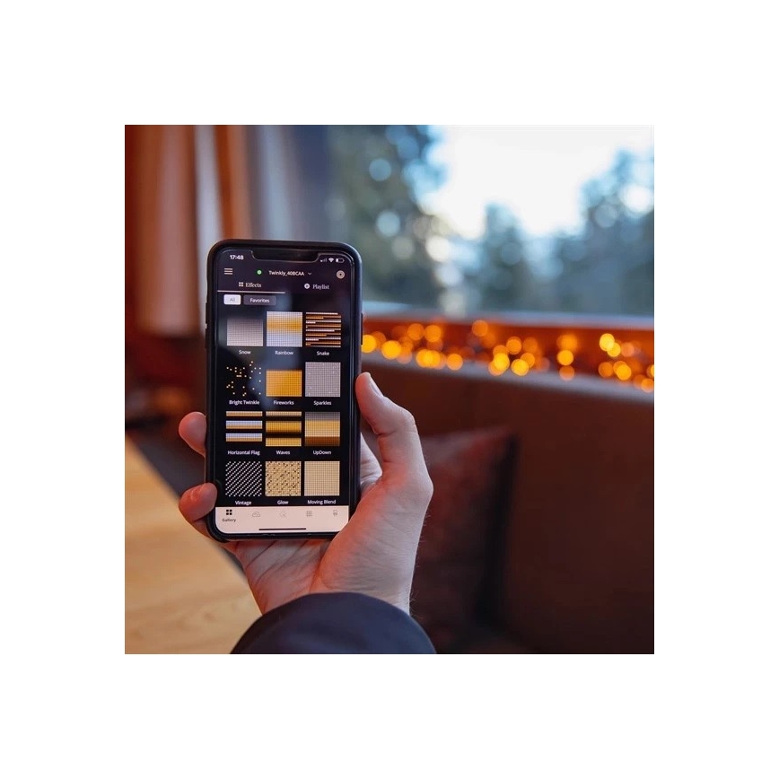 Twinkly - LED À intensité variable extérieur guirlande de Noël CLUSTER 400xLED 9,5m IP44 Wi-Fi