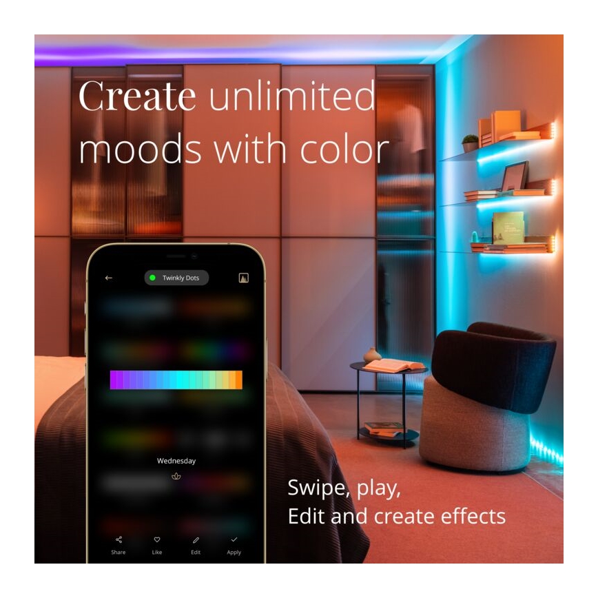 Twinkly -  Ruban LED RGB à intensité variable DOTS 200xLED 10 m IP44 WiFi